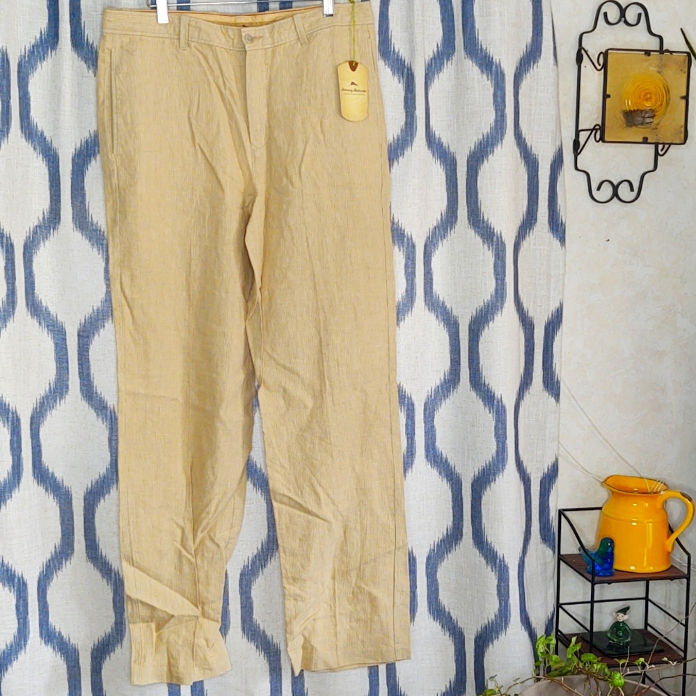 Linen Pinstripe Pants. Men's 35x33. Tommy Bahama. NWT